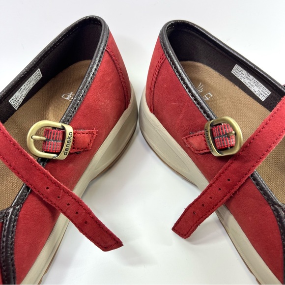 Dansko Steffi Mary Jane Platform Shoes Red Leather Size 38 - Picture 9 of 15